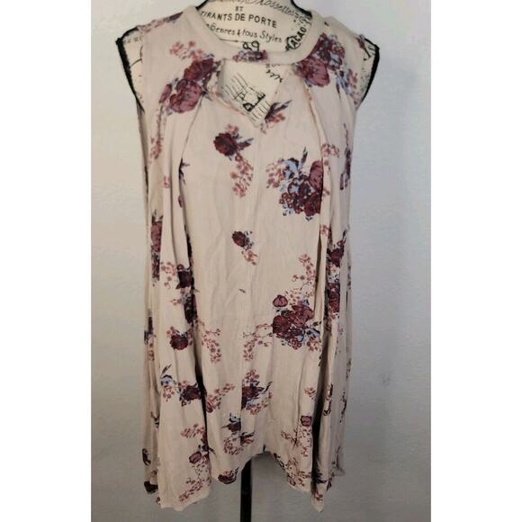 Free People Tunic Top Sz Small Tree Swing Washed Stone Combo OB413273 - Picture 2 of 9